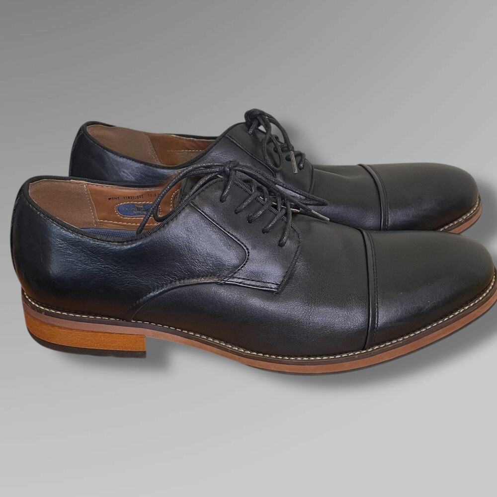Men's 10.5 D FLORSHEIM BLAZE BLACK''Rucci" Cap Toe Oxford Dress Shoe EUC